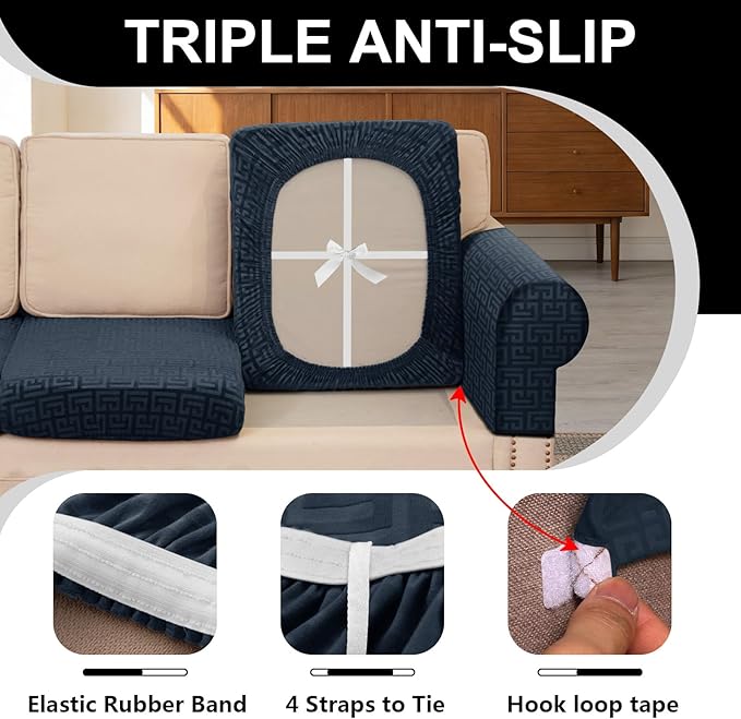 UNBBRRL 10 Pieces Stretch Sofa Cushion Covers