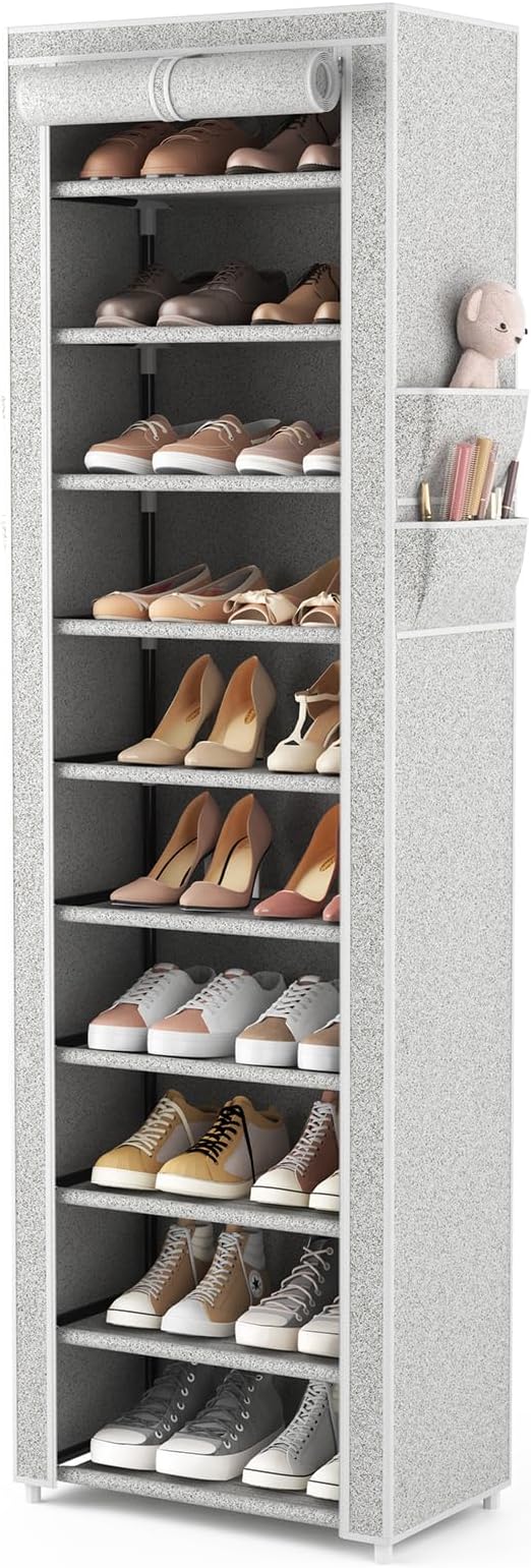 VTRIN Vertical Narrow Shoe Rack Organizer Tall Shoe Rack