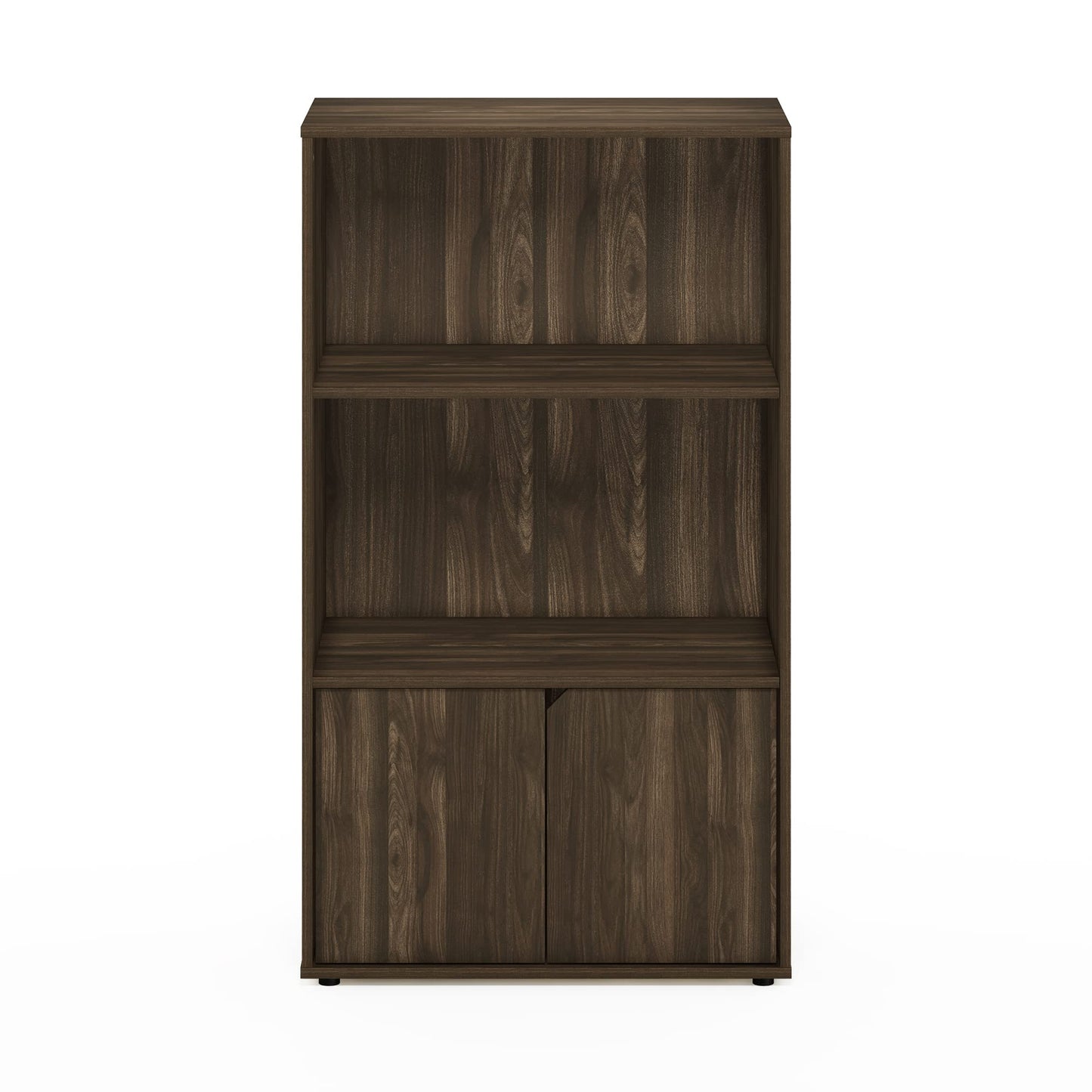 Furinno Jaya Pantry Organizers, 3-Tier Kitchen Cabinet, Coffee Bar, Kitchen Storage with Open Shelves and Closed Cabinet, for Pantry Organizers and Storage, Brown Walnut