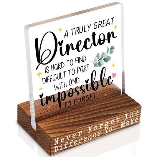 A Truly Great Director Gift Acrylic Desk Sign, Thank You Appreciation Gifts for Director Boss Leader Retiremen Christmas Birthday Office Desk Decor Decorative Signs Plaque YTT21