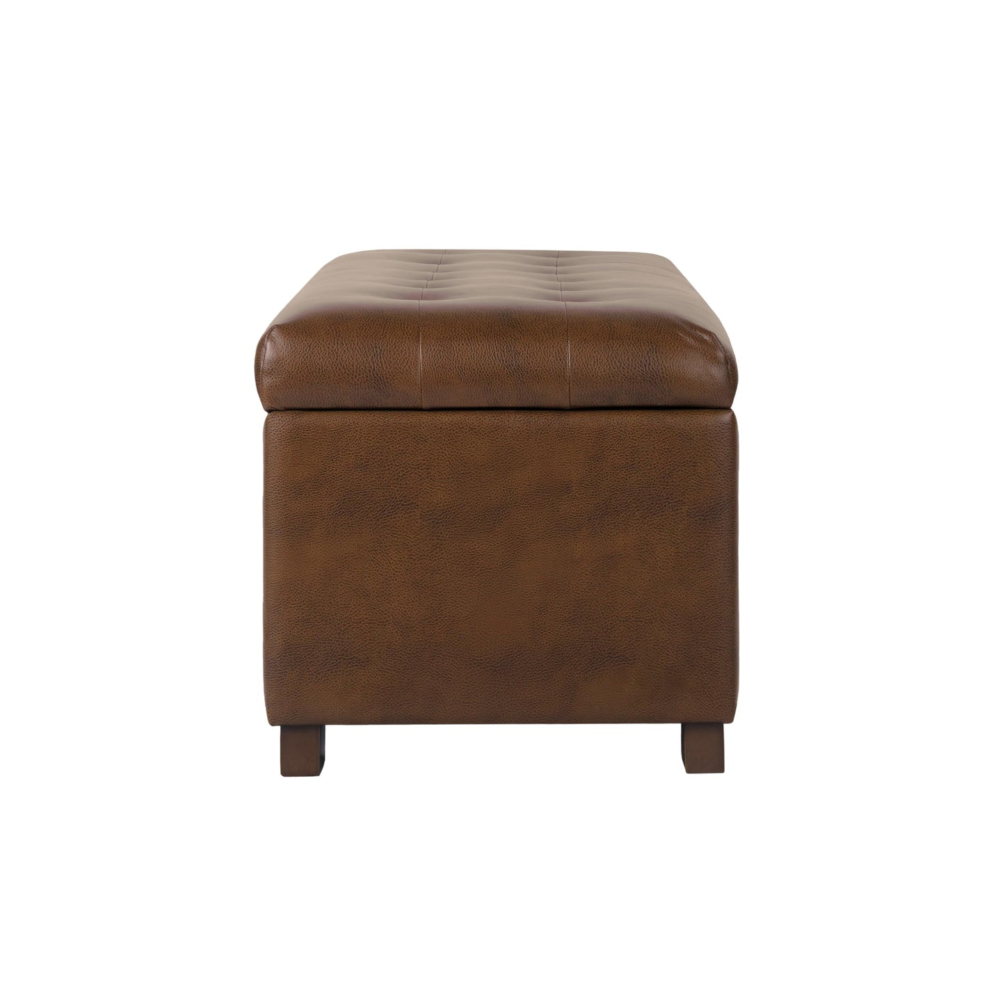 HomePop 46" Tufted Storage Bench - Antique Brown