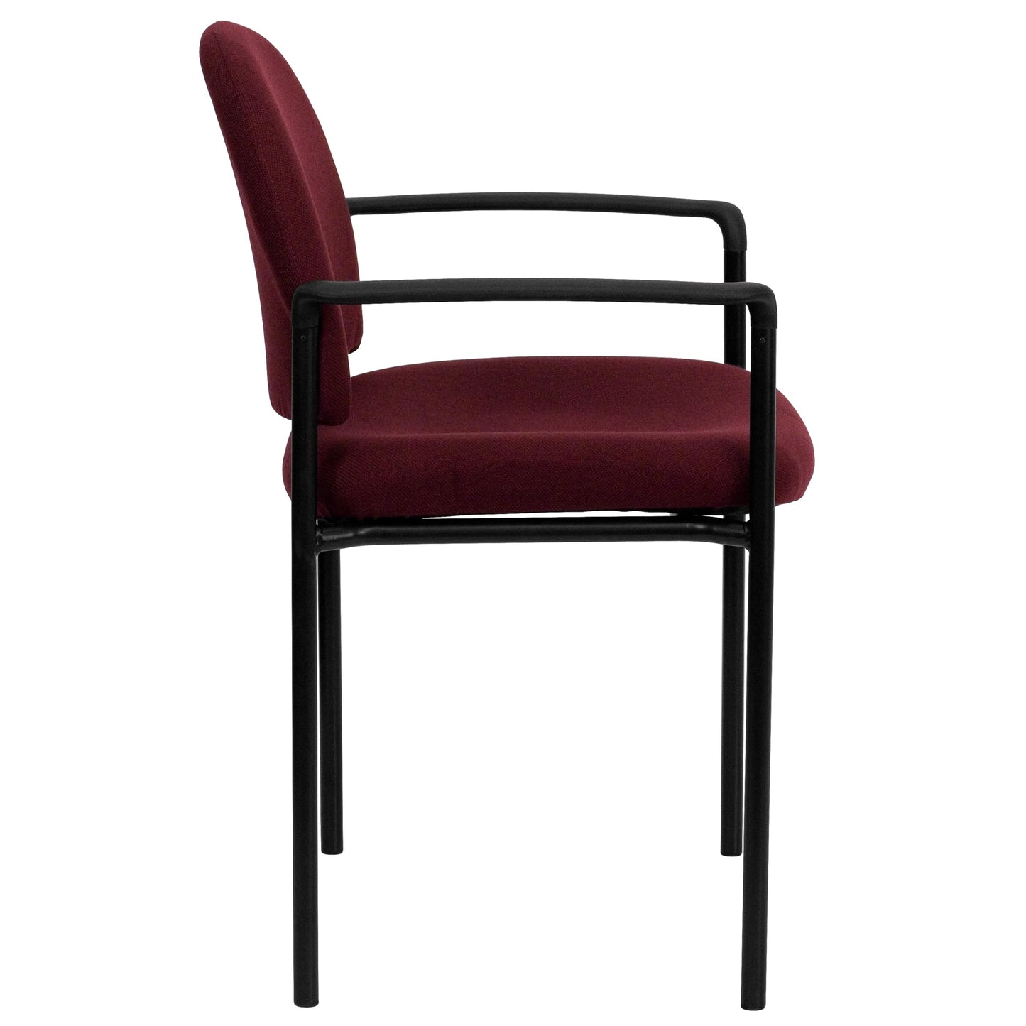 Flash Furniture Tiffany Comfort Burgundy Fabric Stackable Steel Side Reception Chair with Arms