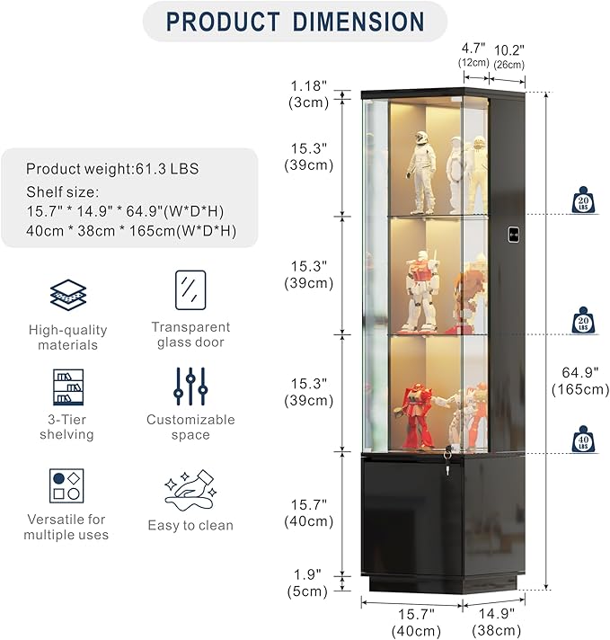 HNEBC Corner Glass Display Cabinet