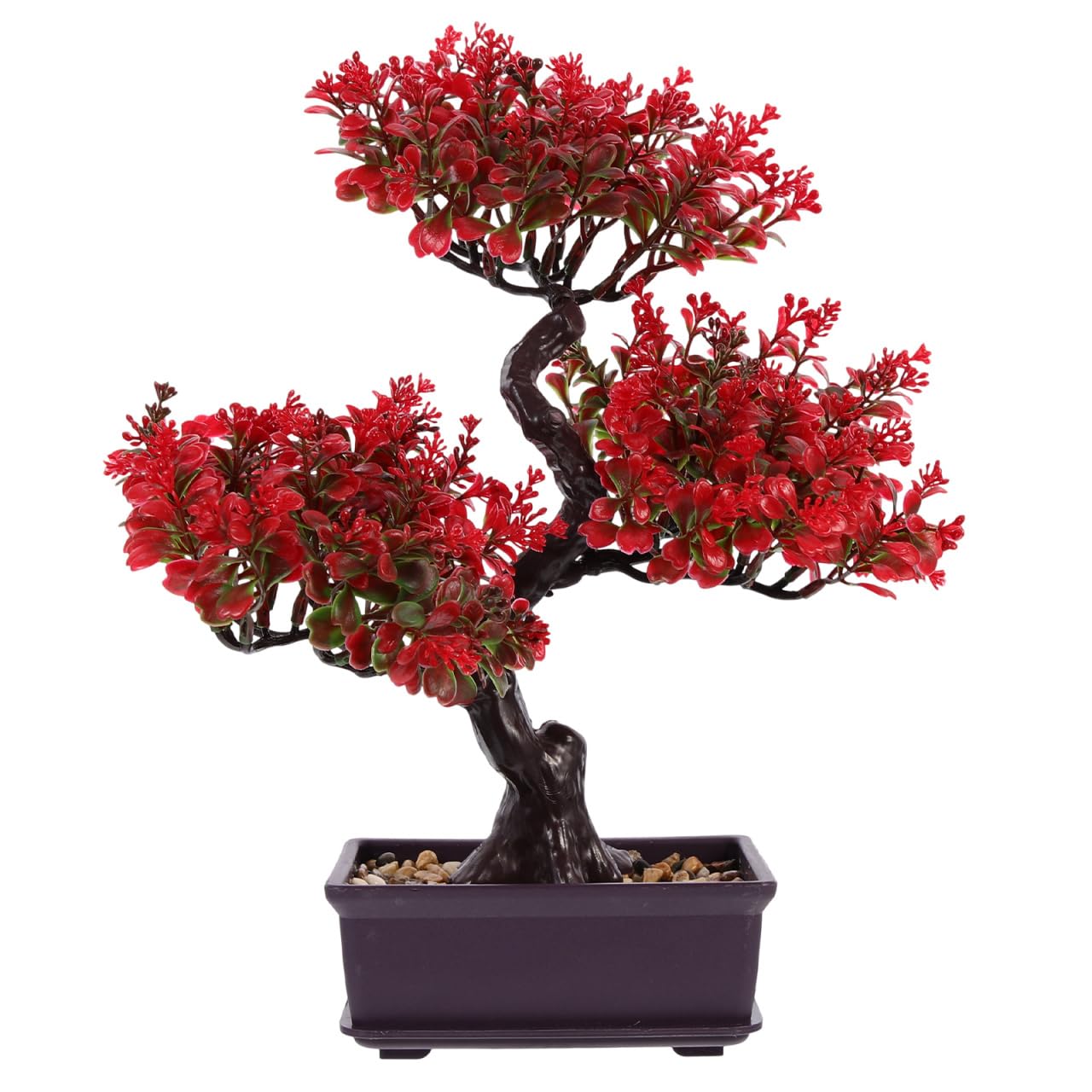 Cabilock Artificial Bonsai Tree Decor, 14.17 Inch Small Fake Plant in Pot, Faux Potted Bonsai Tree for Home Office Desk, Men Living Room Shelf, Bathroom, Bedroom and Zen Japanese Room Decor