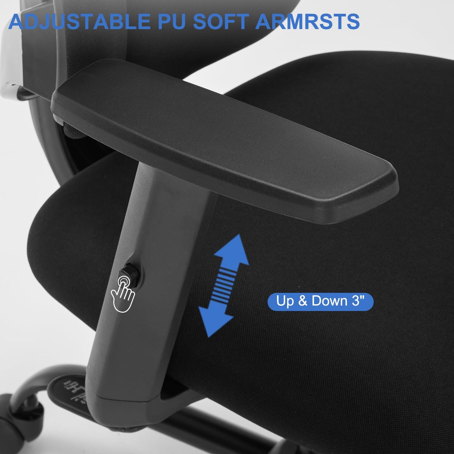 ZLHECTO® Ergonomic Office Chair, Executive Office Chair with Lumbar Support, Adjustable Height Arms 360° Swivel Mesh Desk Chair, Quiet Rolling Computer Chair for Home Office BIFMA Certified-300LBS