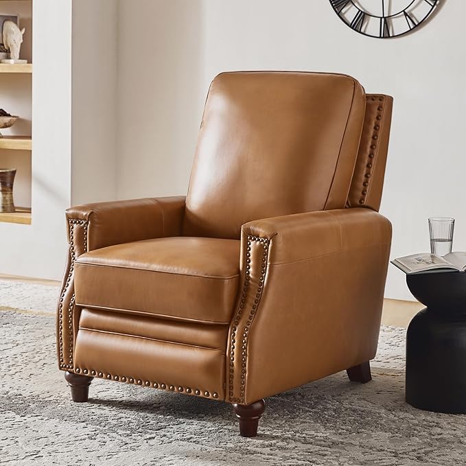 HULALA HOME Genuine Leather Manual Recliner Chair