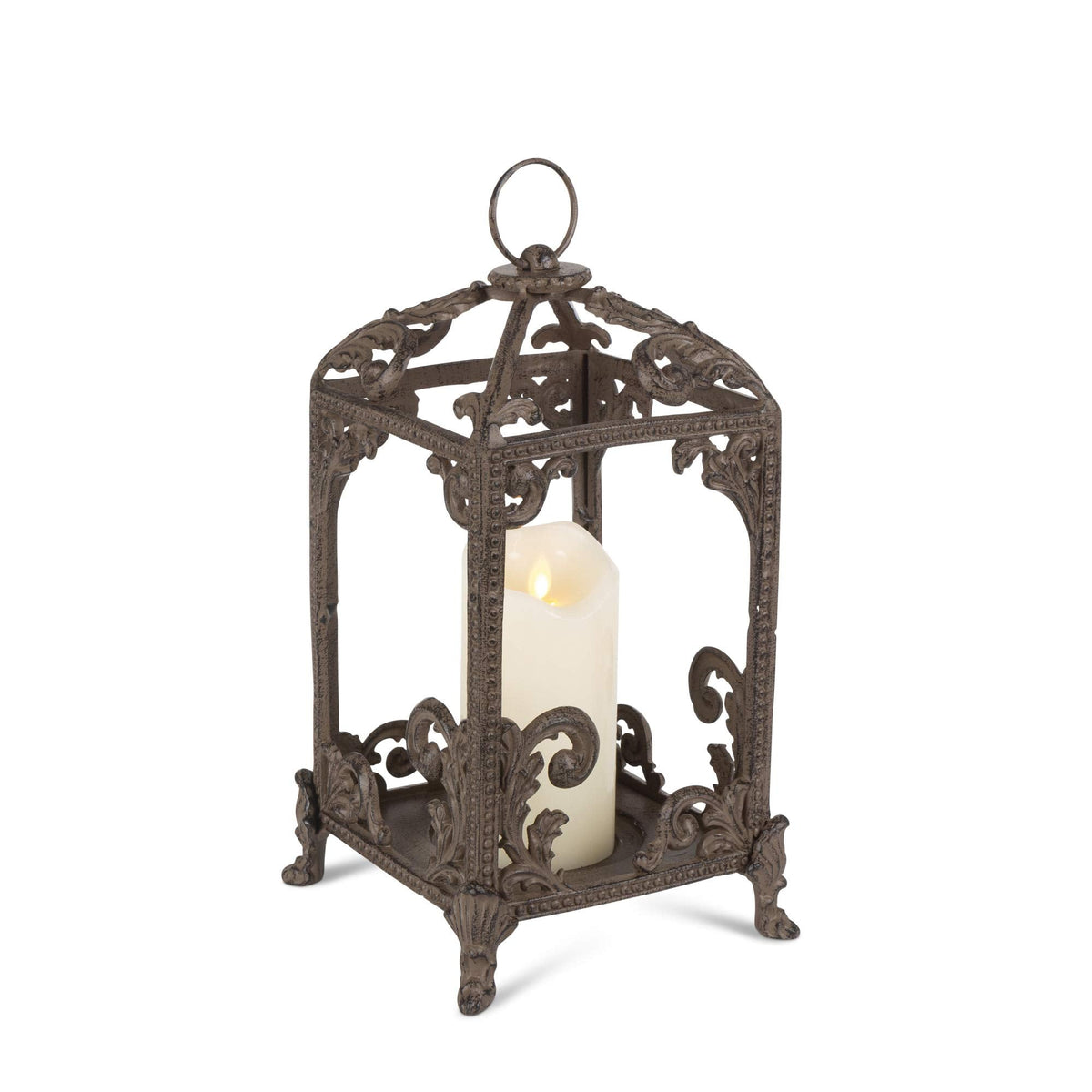 Medium Metal Acanthus Leaf Lantern.