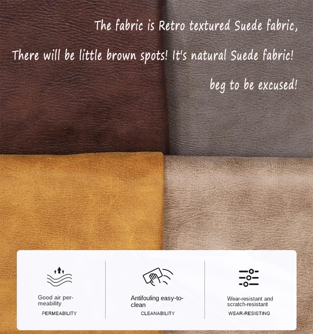 Bean Bag Chair Bean Bag Cover （No Filler） Luxury Single Lazy Sofa Cover PU Faux Suede Leather Bean Bag Pouf Chair for Bedroom Living Room Garden, Bean Bag Cover (Color : Retro Brown)