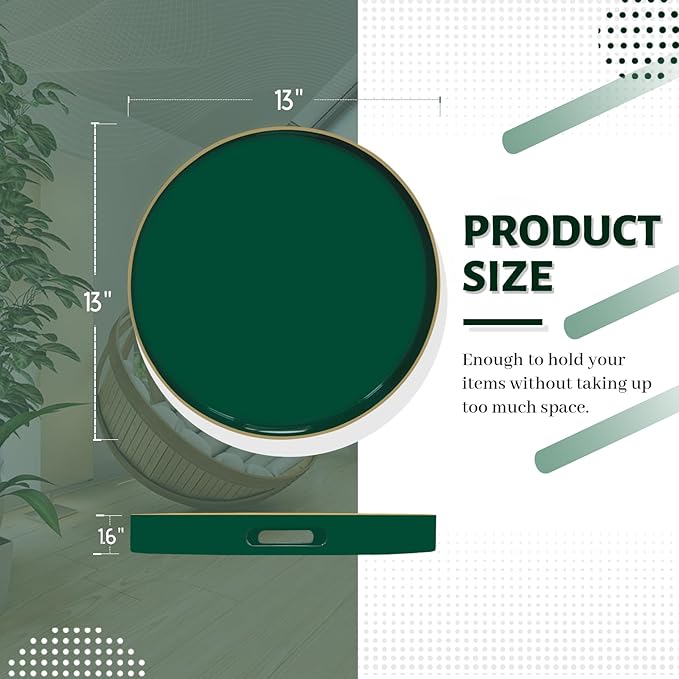 MAONAME Dark Green Decorative Tray, Plastic Trays