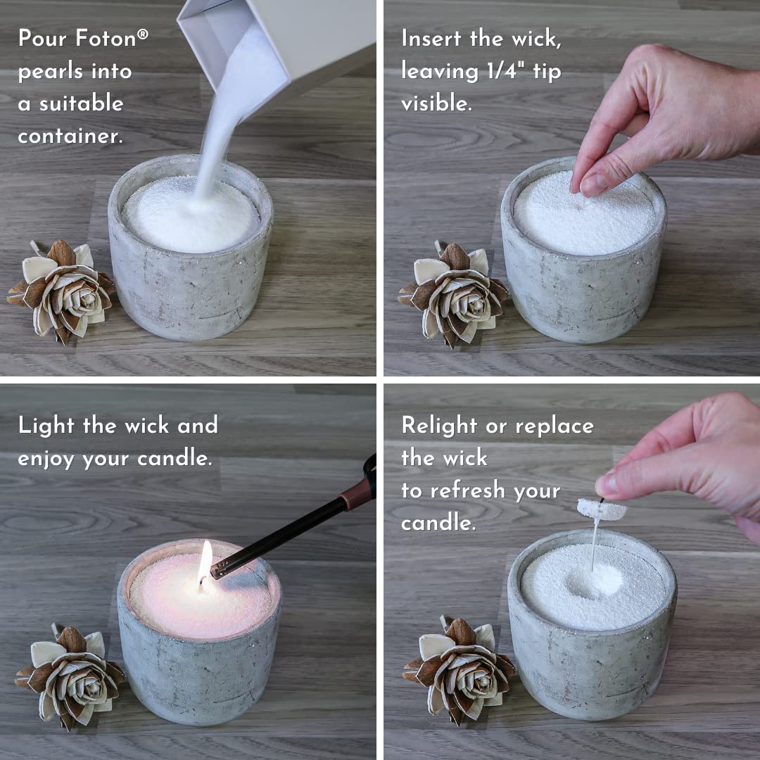 Foton Pearled Candle 9lb - Bulk Mulled Magic Fall Scent Non Toxic Luxury Long Lasting Powder Wax Sand Candles - Refillable Pearl Foton Candle Sand with 100 Wicks for Candles Making