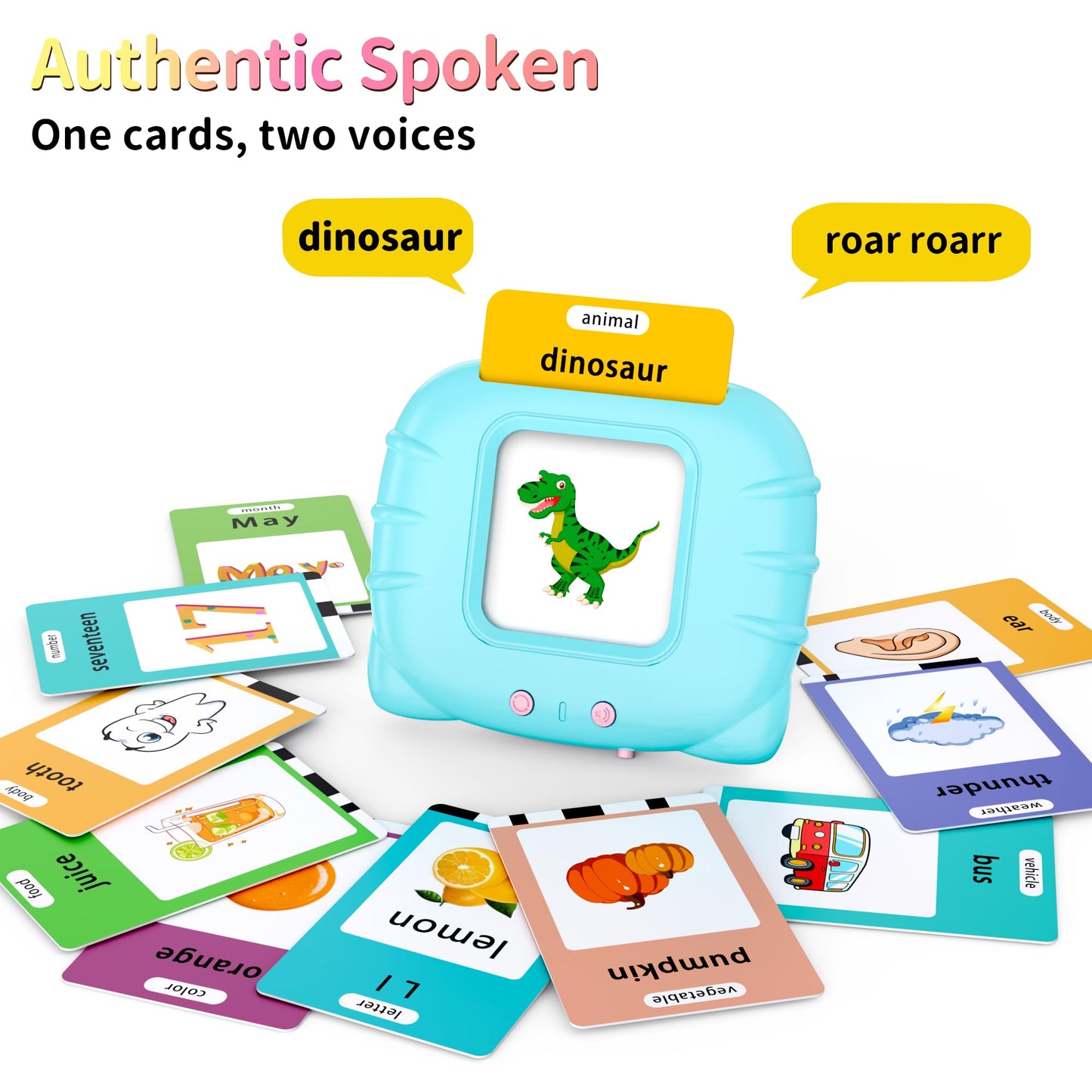 Eaever 252 Sight Words Talking-Flash-Cards, Easter Birthday Gifts for Boys 1 2 3 4 5 6 Year Old, Educational Montessori Toys, Pocket Speech Language Learning Toys for Toddlers Ages 1-6, Blue