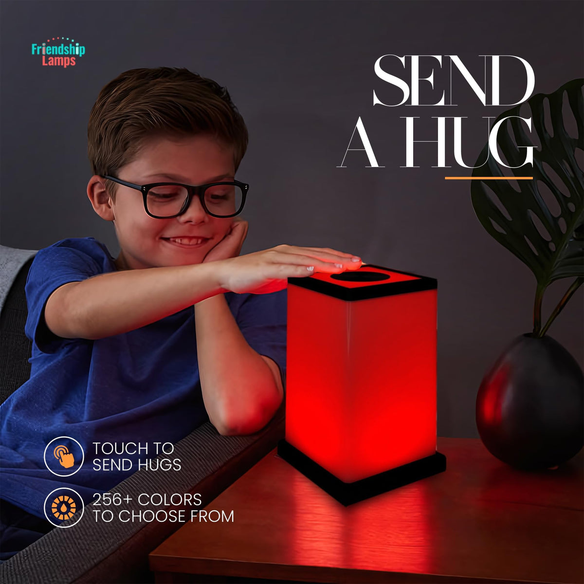 Friendship Lamp® by Filimin Modern - Best Friend Lamps Wi-Fi Touch Lamp LED Light for Long-Distance, Connection, Relationship, Friendship, Gifts, Love, 200+ Colors, App Setup - Set of 2