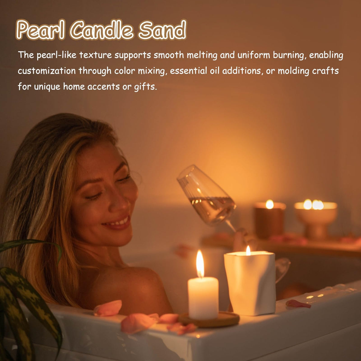 MECCANIXITY Pearled Sand Candles with 20 Pcs Wicks 7Oz / 200g Candle Beads Refillable Powder Sand Wax Making Kit for Thanksgiving Christmas Wedding Party DIY Home Crafts, Brown