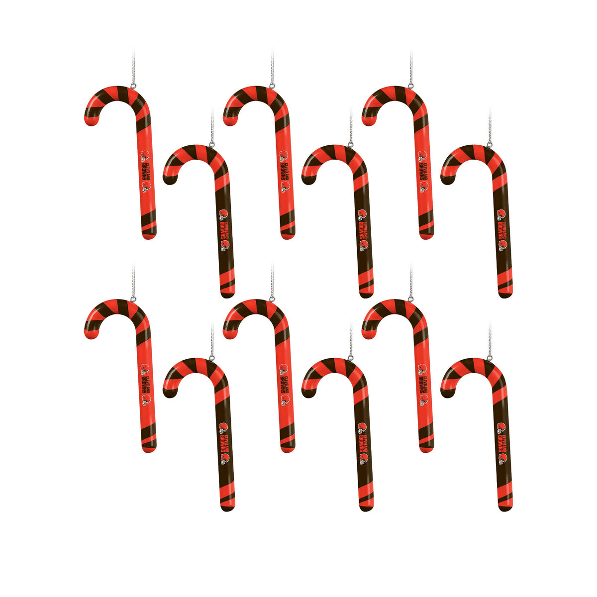 FOCO Cleveland Browns NFL 12 Pack Candy Cane Ornament Set