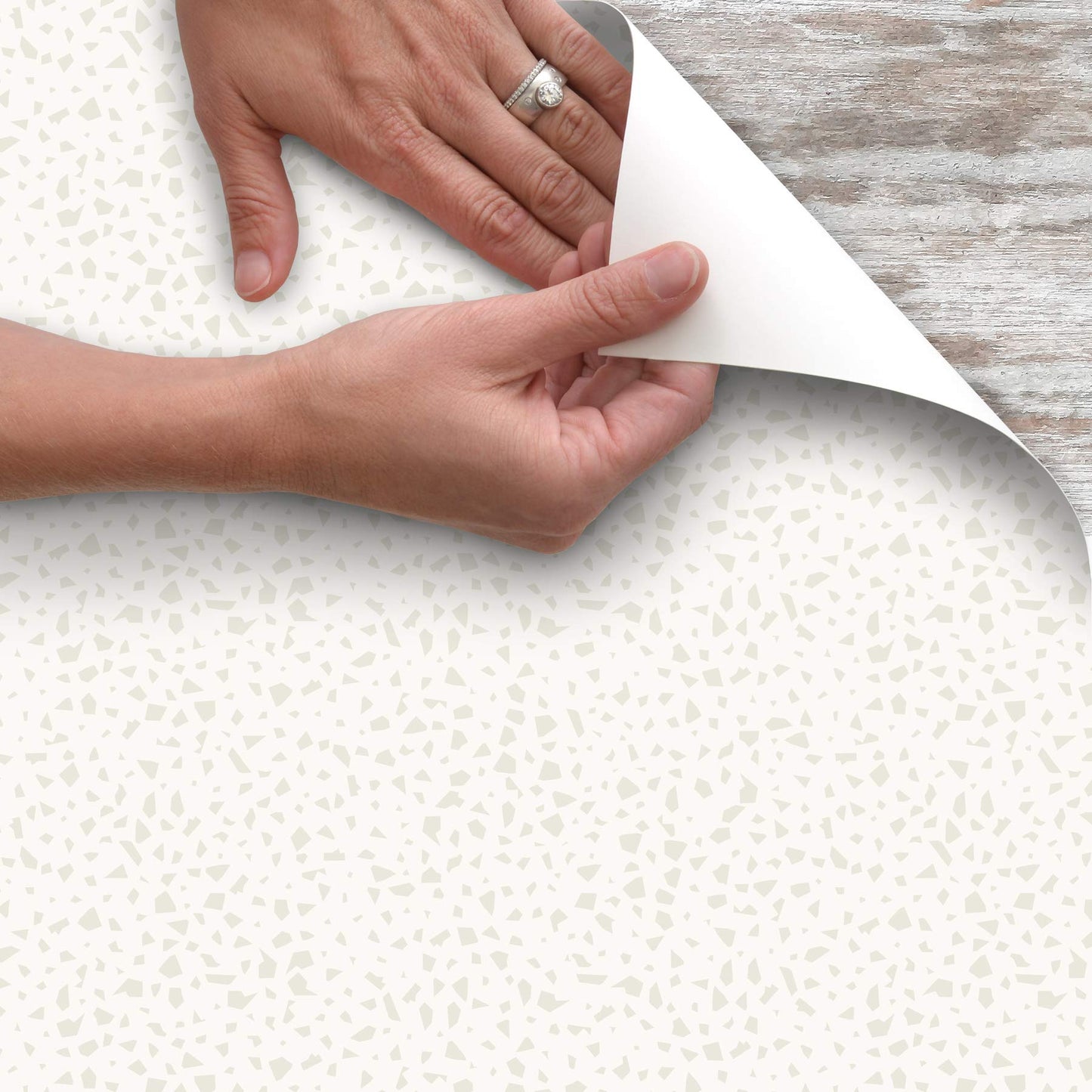 Con-Tact Brand Creative Covering, Self-Adhesive Shelf Liner, Multi-Purpose Vinyl Roll, Easy to Use and Apply, 18'' x 20', Faded Terrazzo Bone