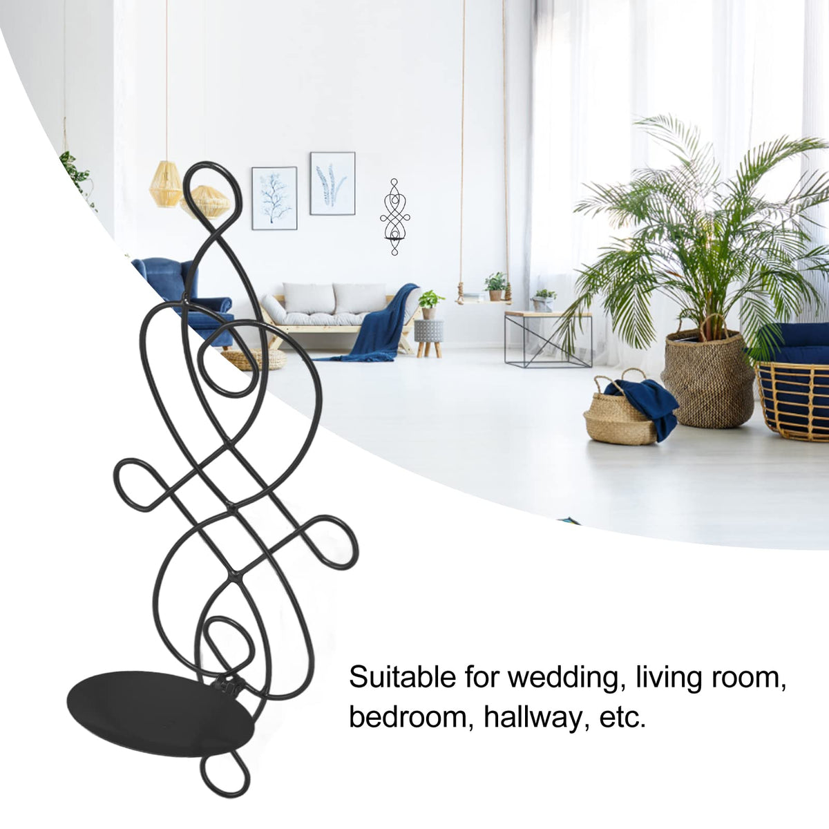 Wall Sconces Candle Holder, Set of 2 Iron Hanging Candle Sconce Holder Foldable Wall Candle Holder for Bedroom Dining Room (Black)