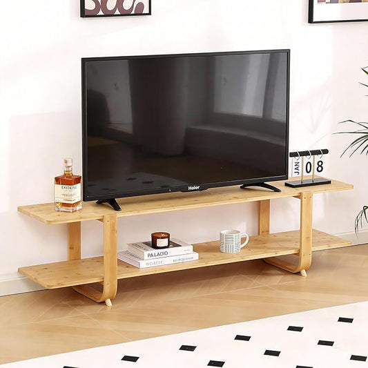 Tiita Bamboo TV Stand for 55 Inch TV, Entertainment Center