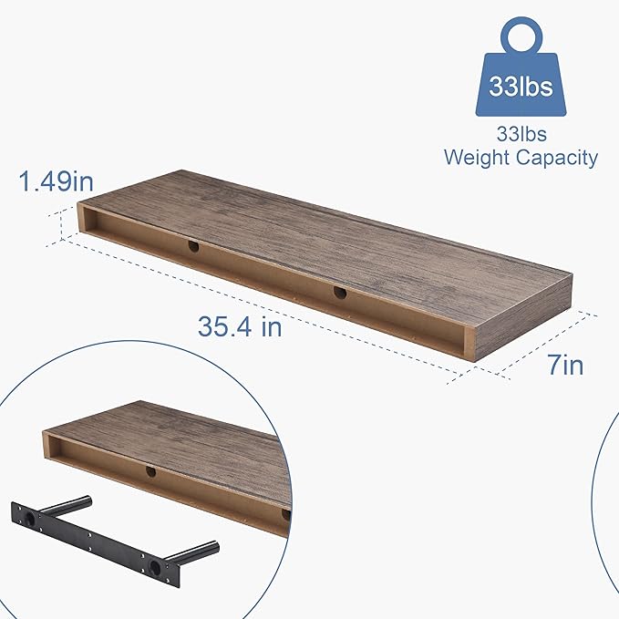 Floating Shelves for Wall, Bathroom Shelves Over Toilet, Wall Shelves & Book