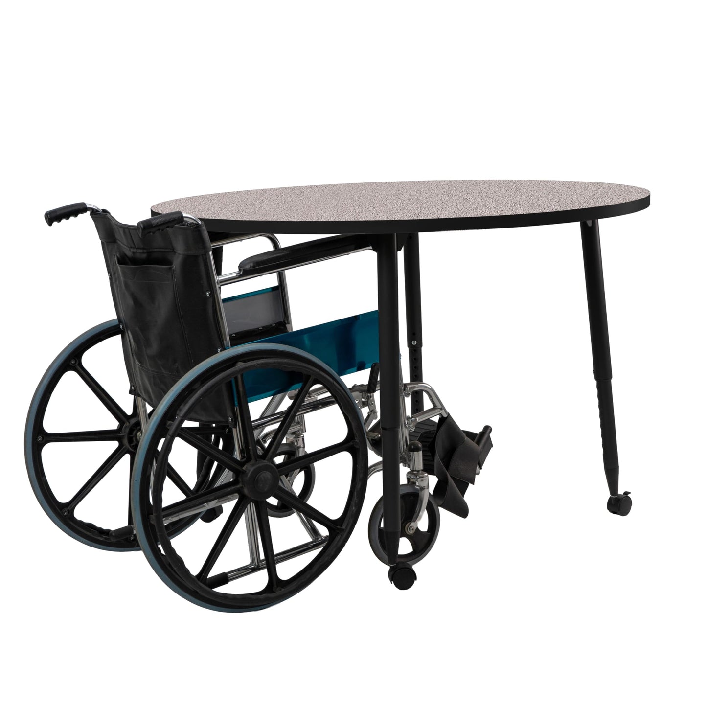 Adapte Commercial Classroom Activity Table - 48" Round, ADA Compliant Tapered Legs with Glides & Casters, Adjustable Height 22-34" Wheelchair Accessible, School & Office Furniture