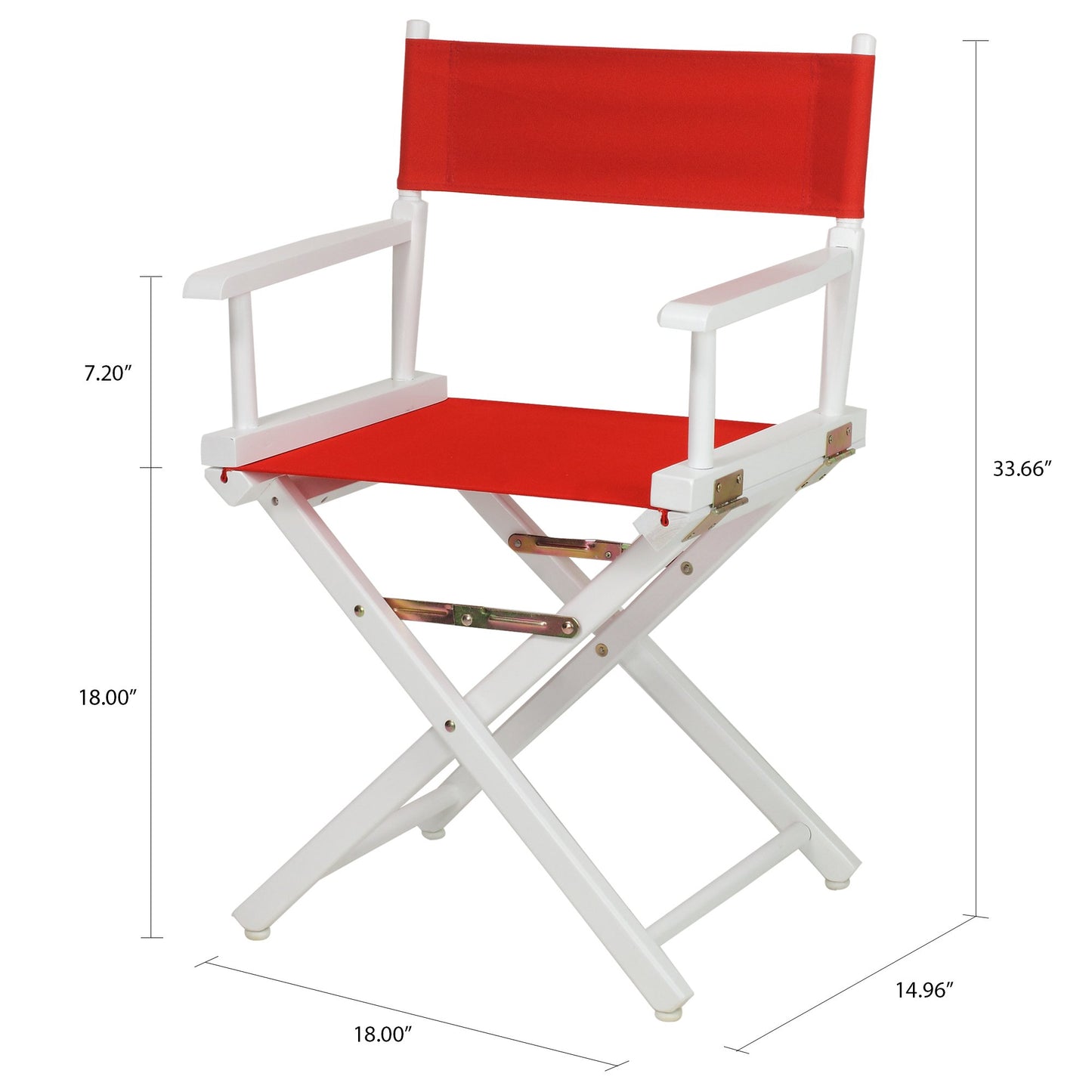 Casual Home 18" Director's Chair White Frame with Red Canvas