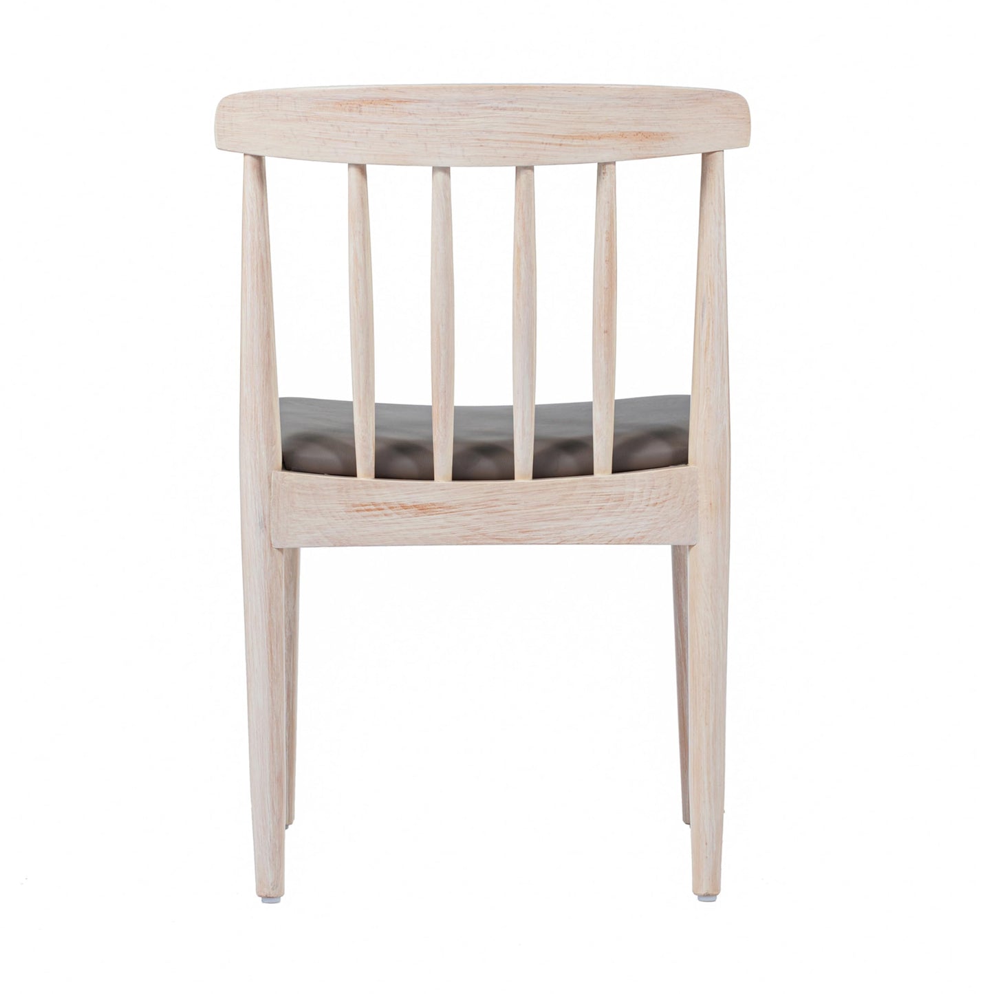 Flash Furniture Chester Solid Wood Dining Chair, Commercial Grade Restaurant Chair with Curved Spindle Backrest and Vinyl Padded Seat, Set of 2, Antique White/Beige