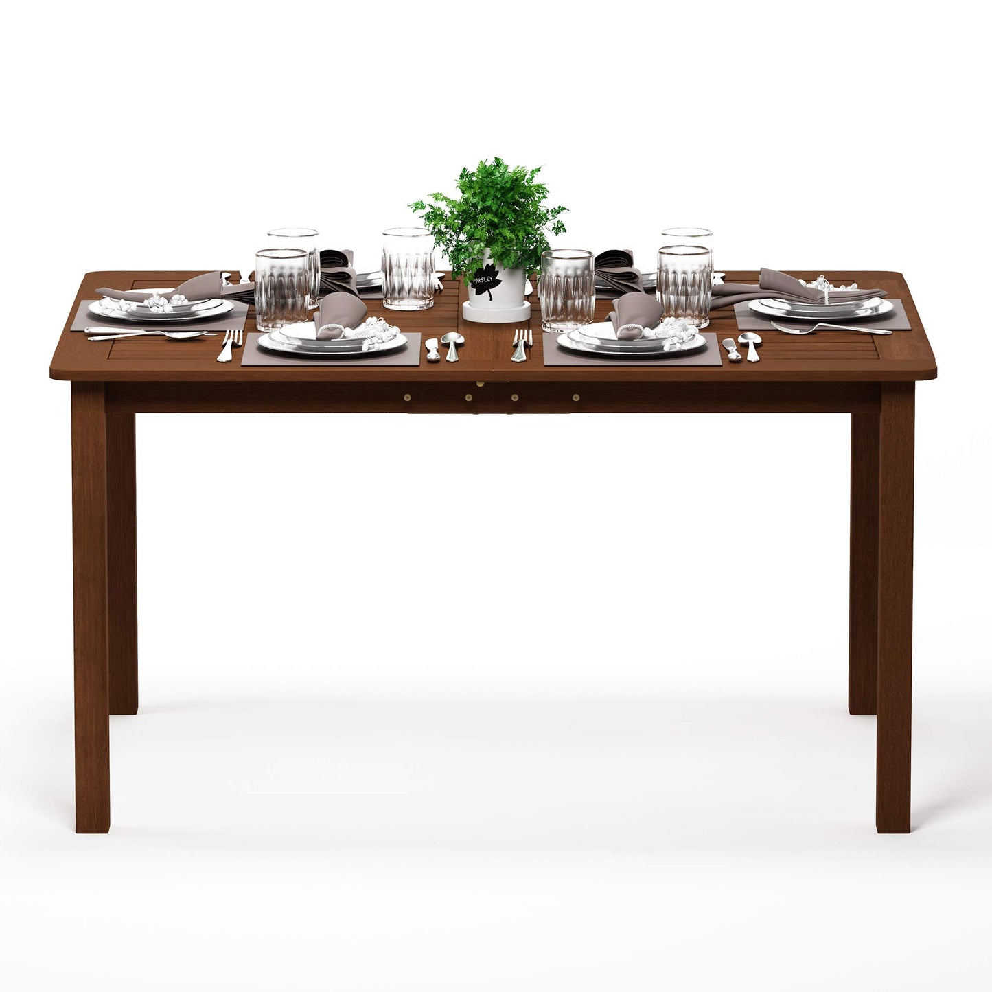 Furinno Tioman Outdoor Dining Table, Natural 35.5"D x 59.0"W x 29.0"H