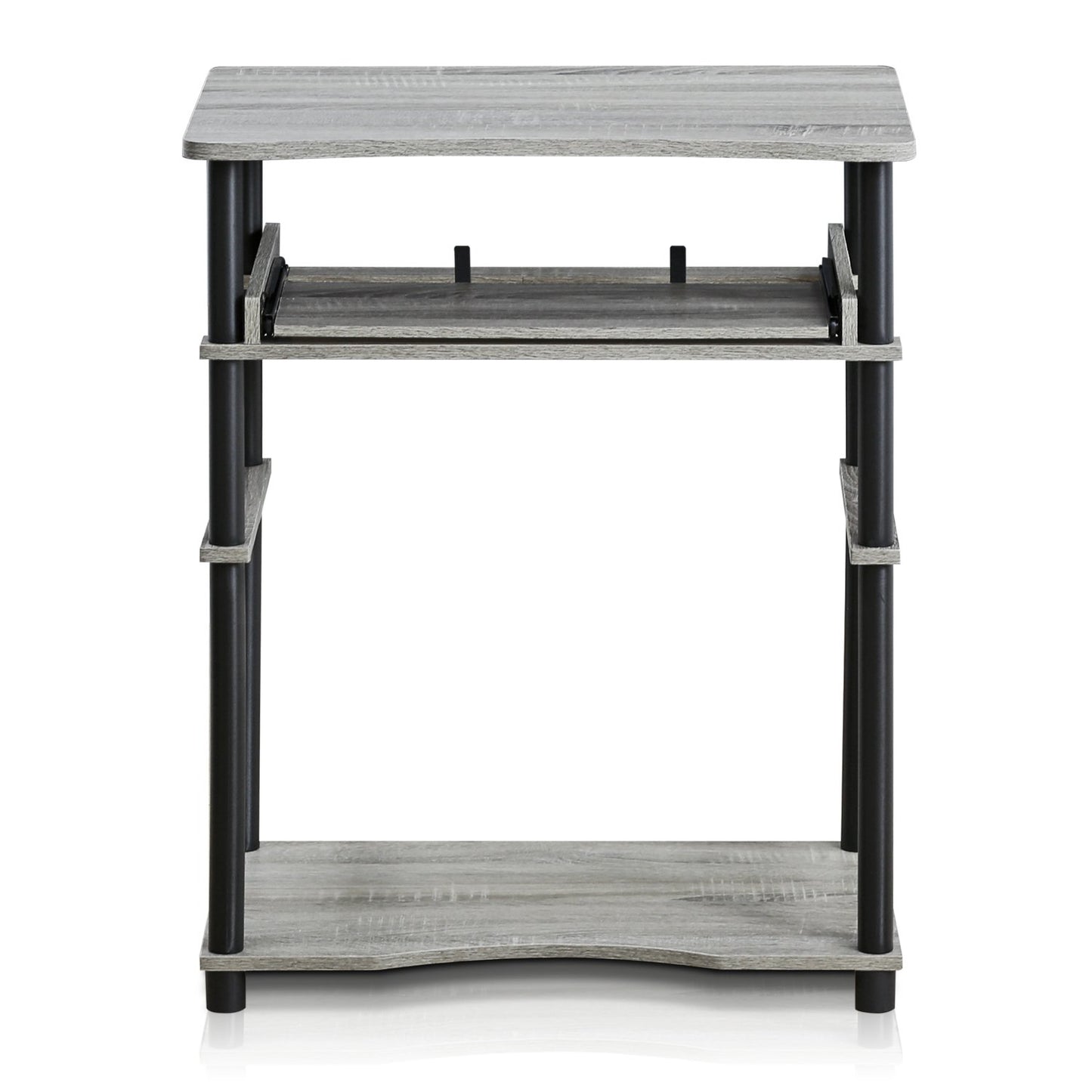 Furinno 10016GYW/BK Home Laptop Notebook Computer Desk, French Oak Grey/Black