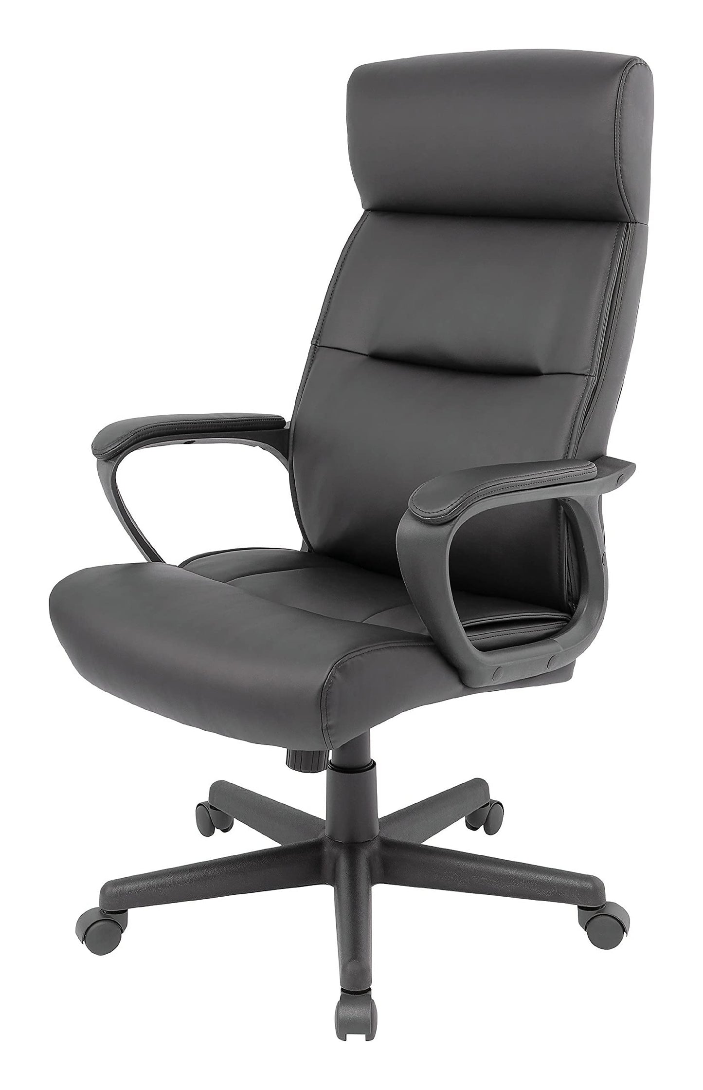 STAPLES Rutherford Ergonomic Manager & Executive Office Chair, High Back Swivel, Adjustable Height, Luxura Faux Leather, Black