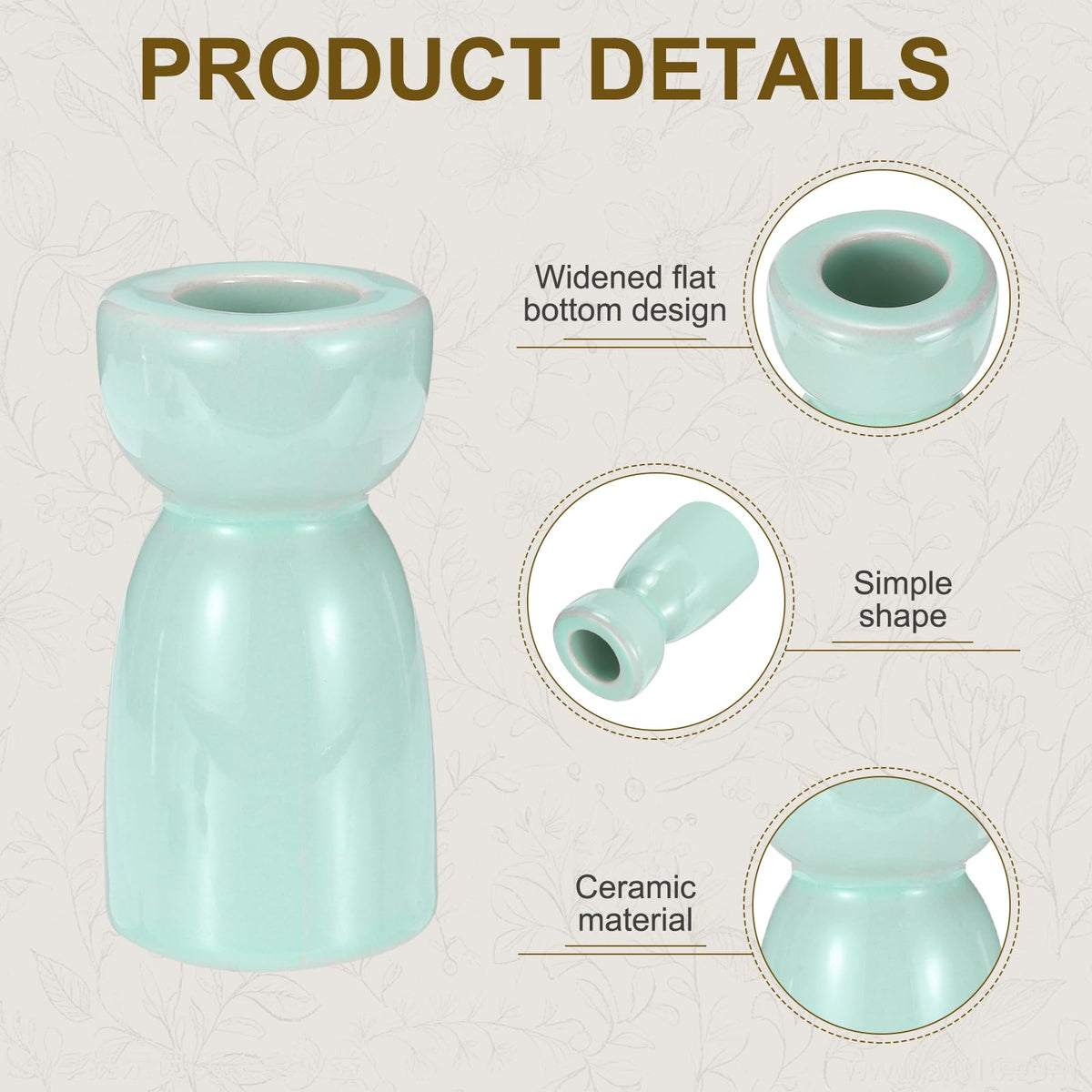 uxcell 2 Pack Candlestick Holder Bright Light Blue Ceramic Taper Candle Holder Candle Stand Holders Modern Style Decoration for Centerpiece Tabletops Anniversary