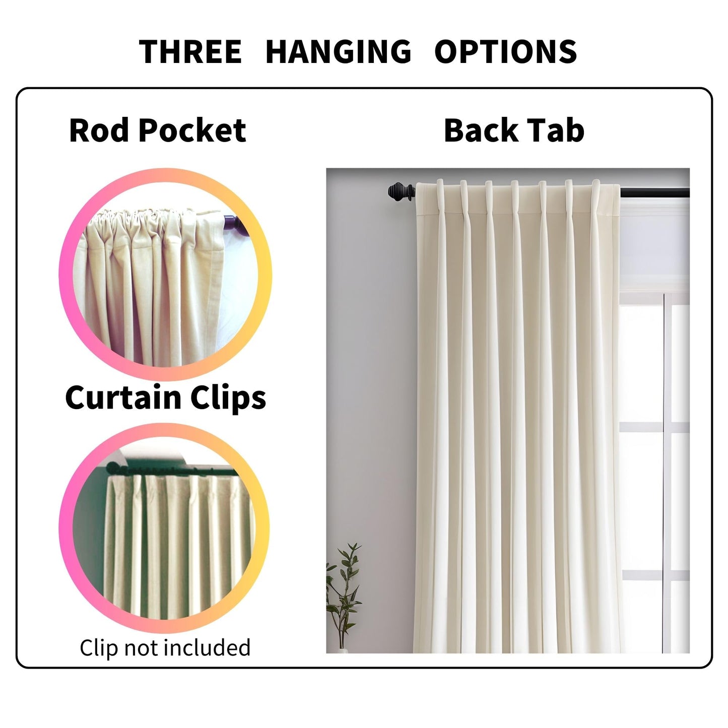Aljctns Ivory Velvet Curtains 90 inches Long Luxury 60% Blackout Curtains for Bedroom Living Room,Thermal Insulated Super Soft Window Drapes Rod Pocket & Back Tab, 52" W x 90" L, 2 Panels