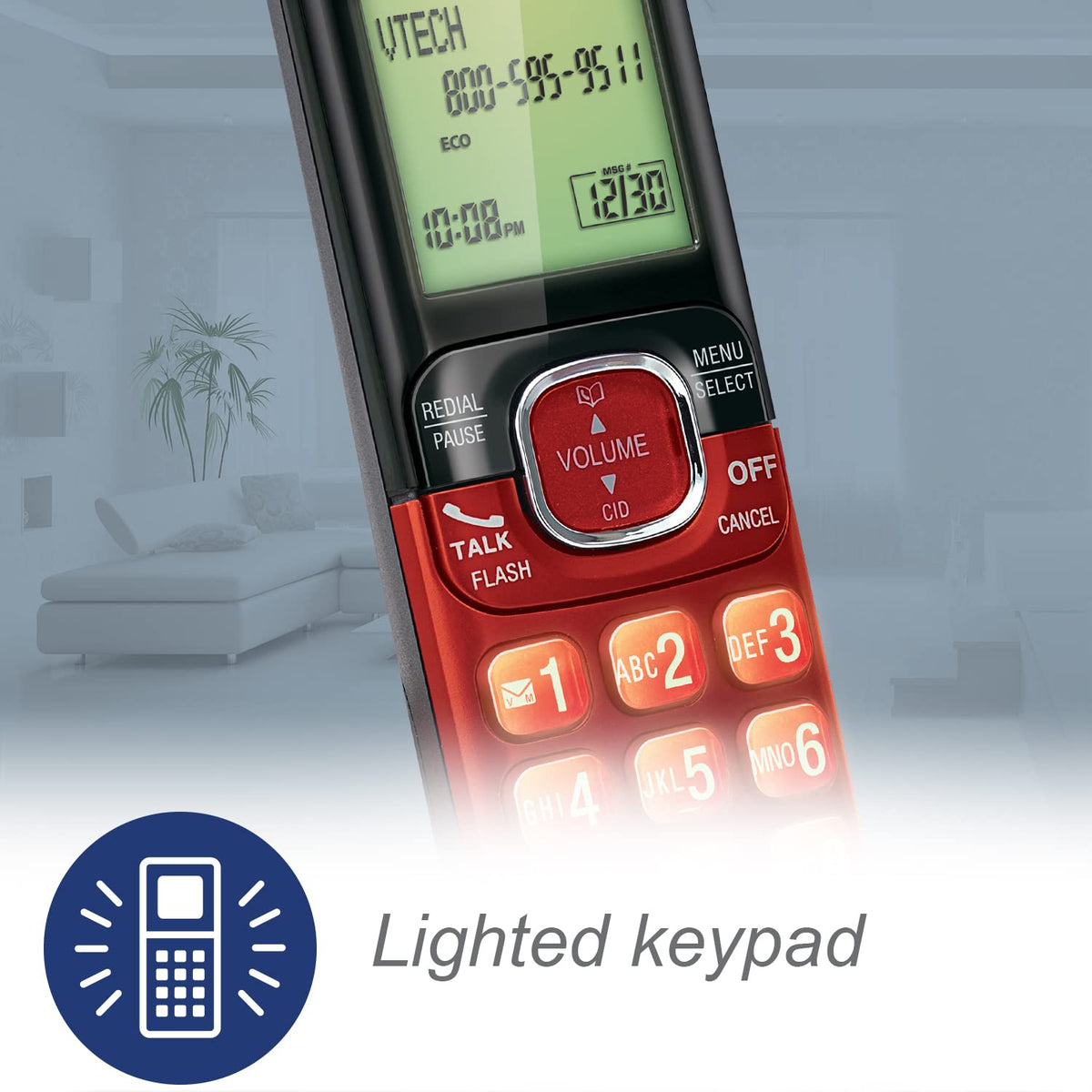 VTech CS6529-4B 4-Handset Cordless Phone with Answering Machine, Caller ID/Call Waiting, DECT 6.0 System, Wall Mountable