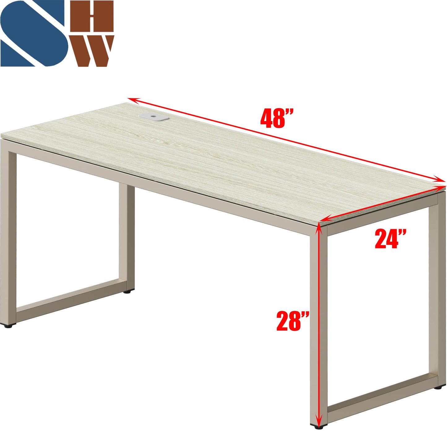 SHW 48-Inch Commercial-Grade Office Computer Desk, Maple