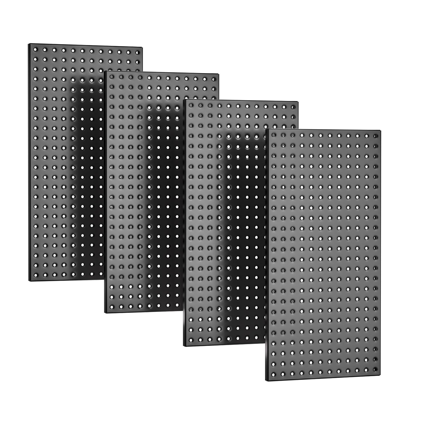 EVERHANGER Metal Pegboard Panels 24" x 12", Heavy Duty Steel Peg Boards for Garage, Pegboard Wall Organizer for Tool Storage and Organization, Black, 4 Pack