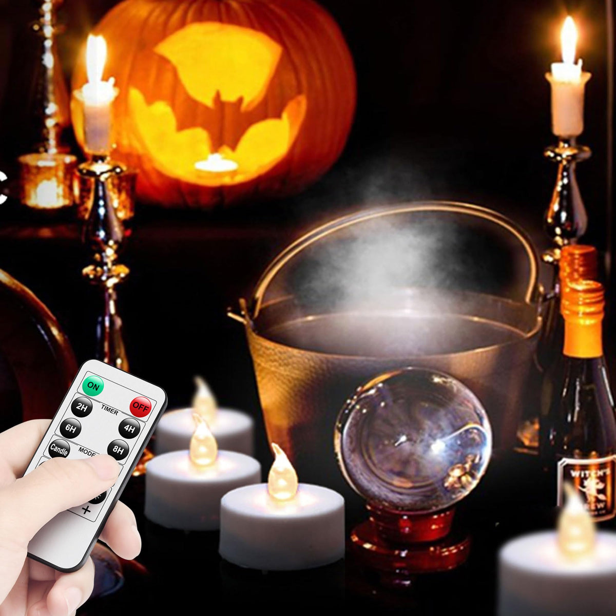 Hanzim Tea Light Candles with Remote Control,Flickering Flameless LED Candle,Long Lasting 400+Hours,Battery Operated,with Timer for Home Decoration Seasonal &Festival Celebration WarmWhite (50pcs)