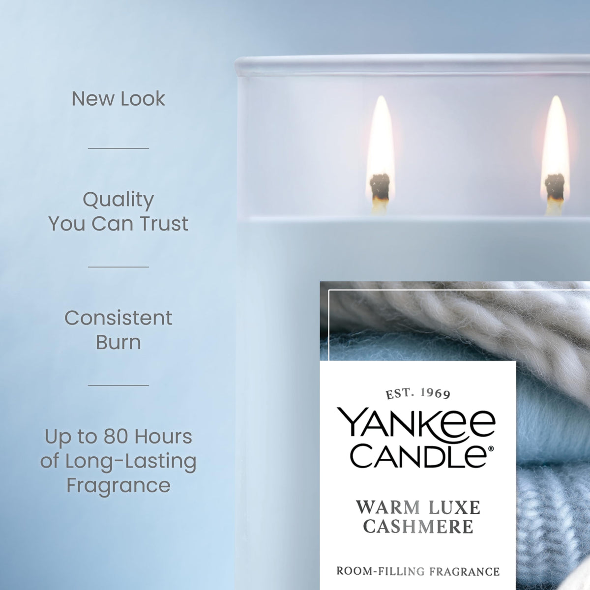 Yankee Candle Large Tumbler Scented Candle with up to 80 Hour Burn Time, Premium Plant Wax Blend for Consistent Burn, 20 oz Tumbler Candle with Room Filling Fragrance, Warm Luxe Cashmere