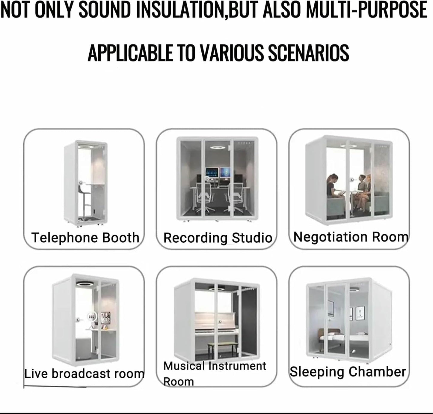 BTOIASYHF Mobile Office Pod Booth, Quiet Meeting Pod with Acoustic Panels, Sound Proof Room with Desk, Portable Removable Working Booth for Private Phone Calling Study