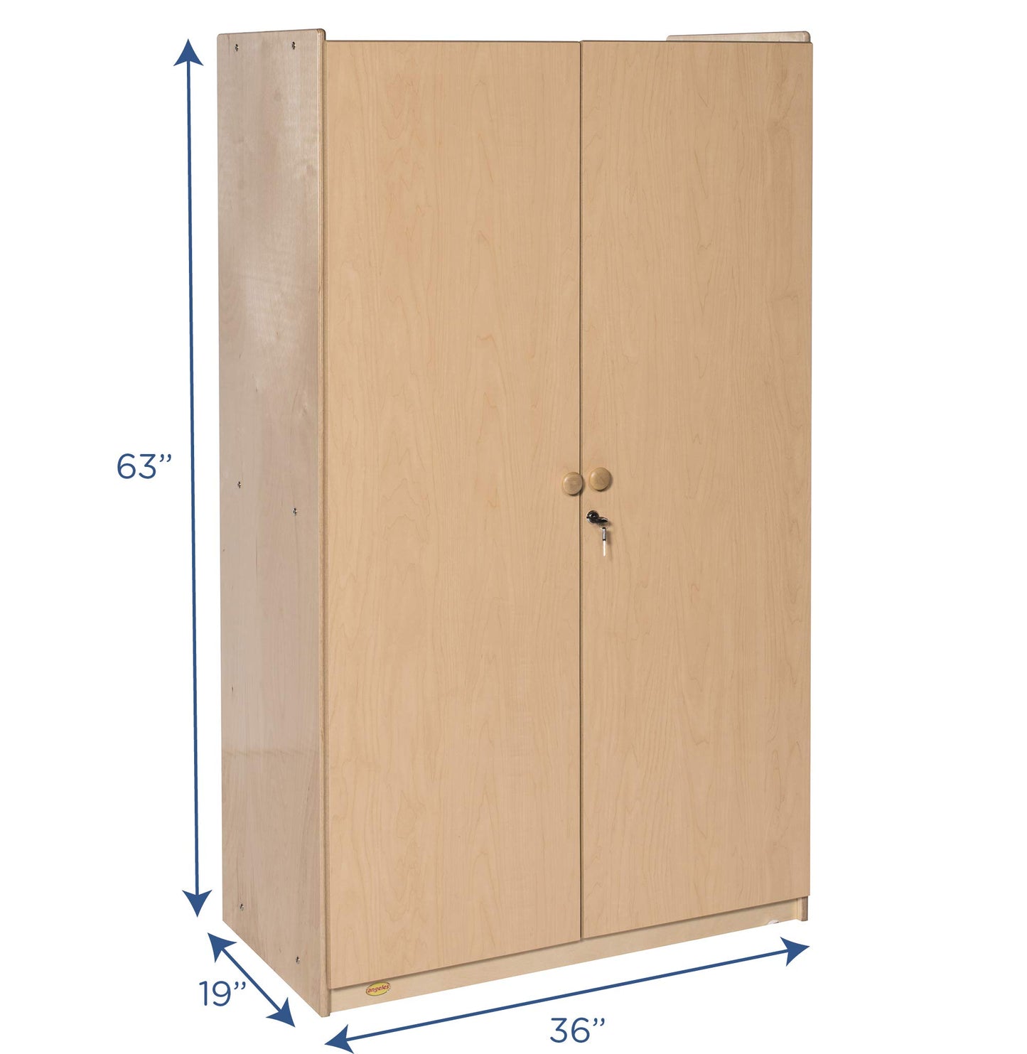 Angeles Value Line Storage Cabinet, 36" L x 63" H, Nursery Furniture, Playroom Organization and Storage for Classroom, Montessori School, Natural