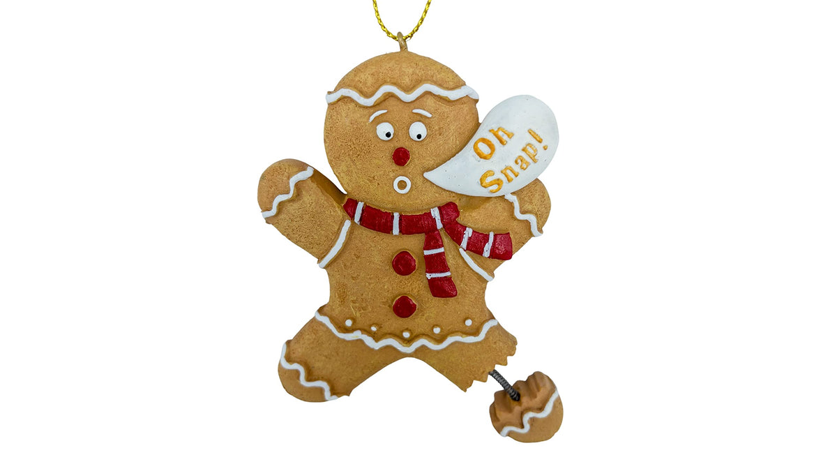 Gingerbread Man Cookie Oh Snap! Broken Leg Funny Christmas Tree Ornament