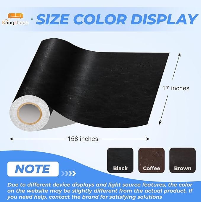 Leather Repair Patches, 17X158 Inch Self-Adhesive Leather Repair Tape, Stretch