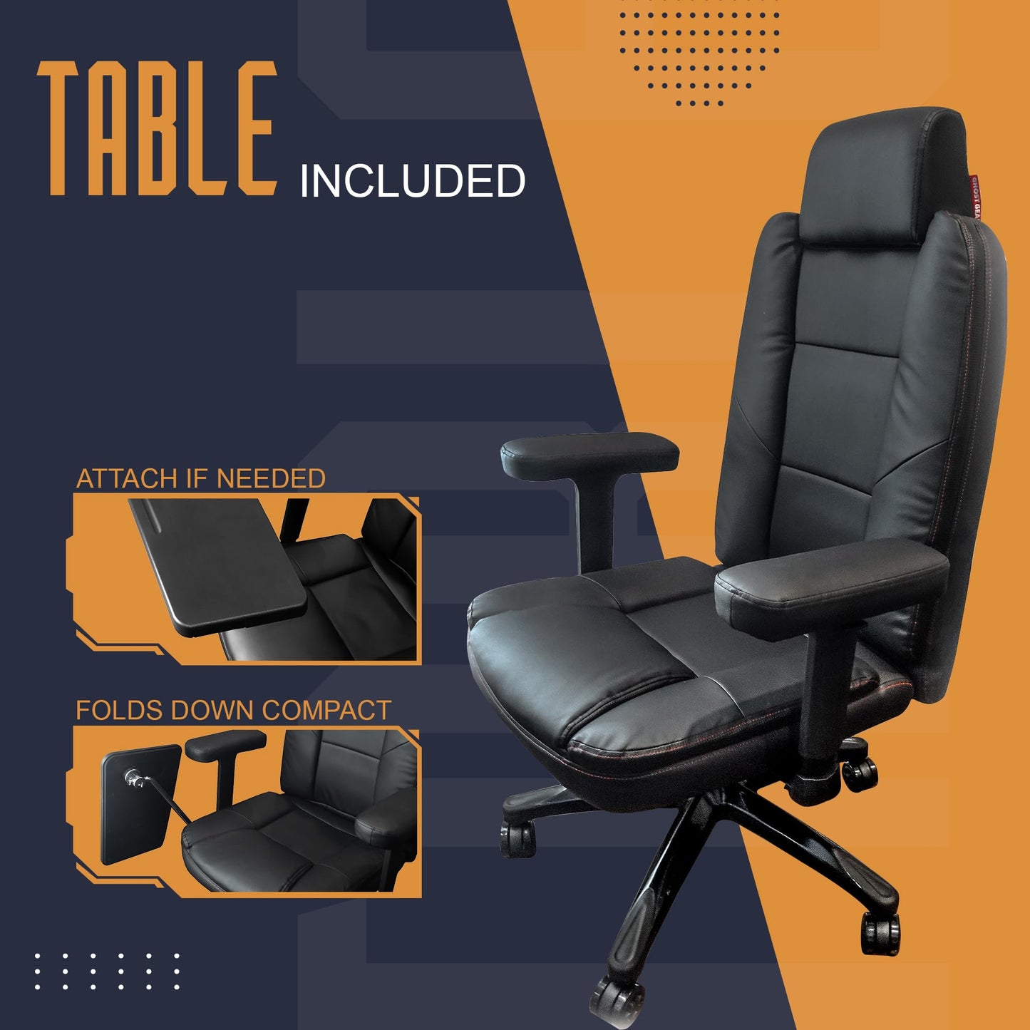 Home Office Desk Chair, Ergonomic Computer Swivel Task Chair with Lumbar Support, Flip-up Armrests, Black