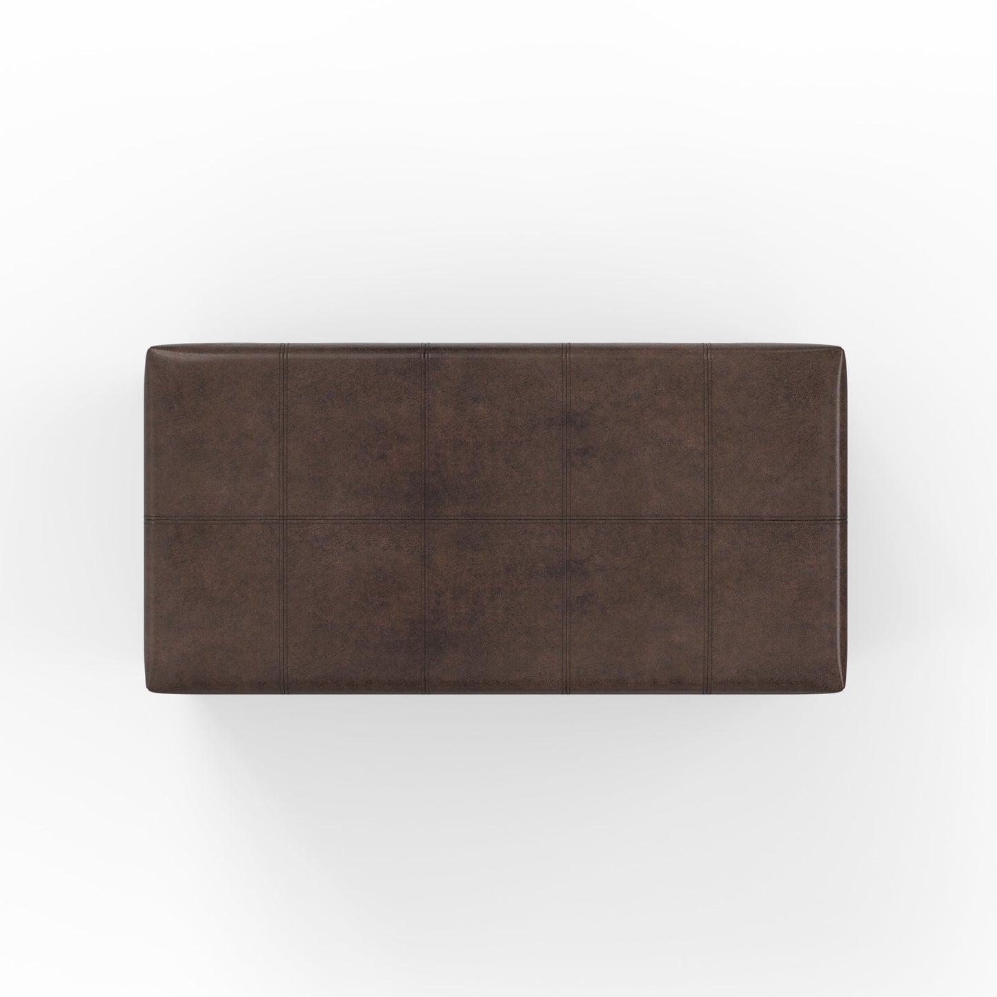 SIMPLIHOME Dover Storage Ottoman Bench - 36 inch Wide Upholstered Vegan Leather Rectangular Lift-Top Ottoman in Distressed Brown, Contemporary Bench for Living Room with Safety Hinges