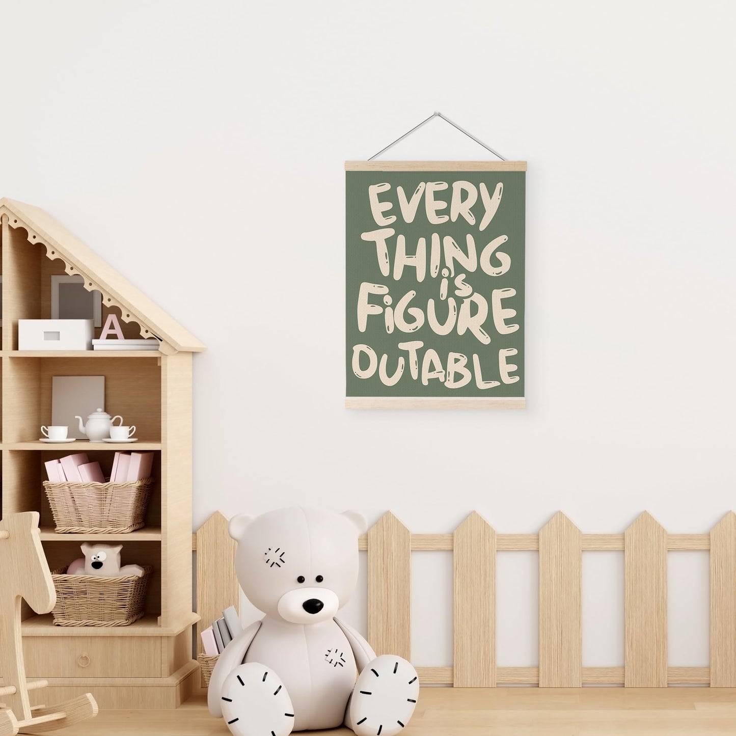 YQDEJ Everything is Figureoutable Inspirational Wall Art Poster Hanger Frame, Positive Affirmations Wall Decor, Motivational Wall Art for Home Office Classroom, 12x16 Inch