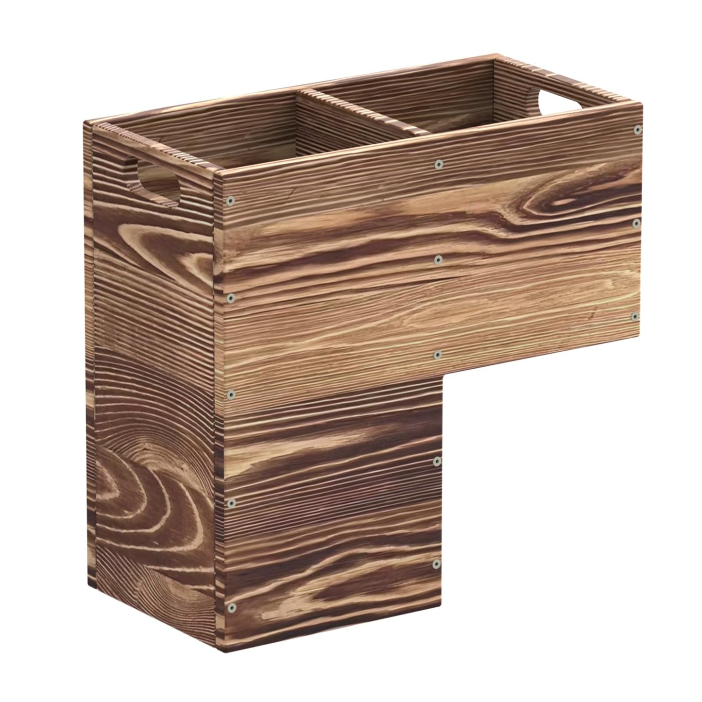 THOOUM Wooden Stair Basket with Handles, 235mm Wide Staircase Basket Organizer for Carpeted & Wooden Stairs