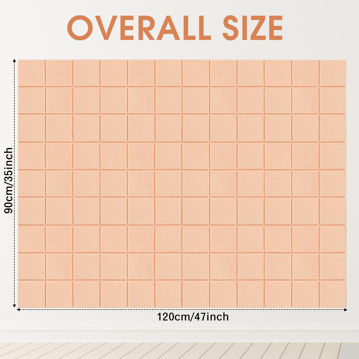 Honoson 12 Pack 48 x 36 Inches Large Cork Board Felt Wall Tiles with Safe Adhesive Large Decorative Vision Wall Board for Walls Home Office(Light Pink)