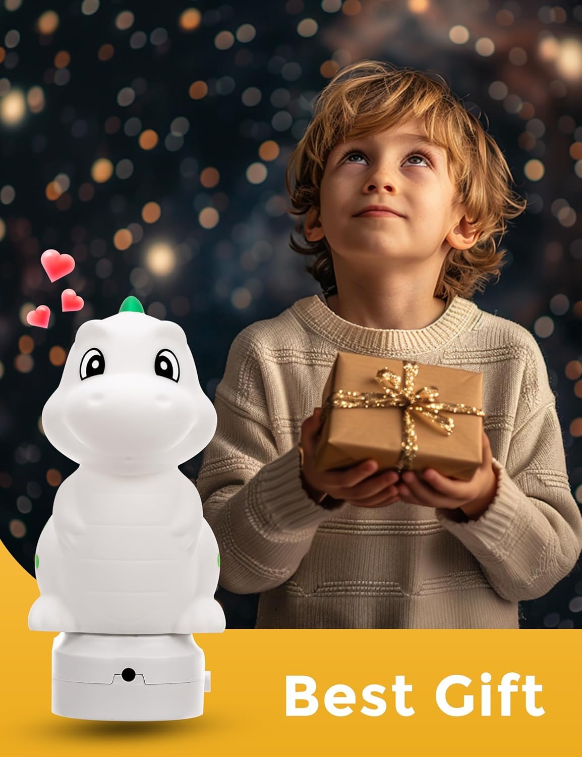 L LOHAS LED Plug in Night Light for Kids,2-Pack 3D Cute Dinosaur Night Lights with Dusk to Dawn Sensor, RGB+Soft White 3000K Dinosaur Night Light,Christmas Birthday Gift Nightlight for Kids,Room Decor