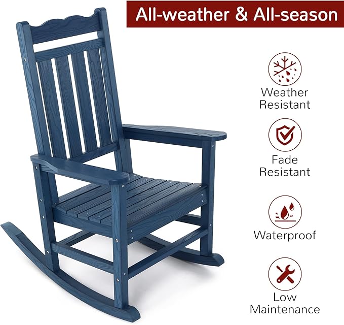 Stoog All-Weather Outdoor Rocking Chair, Porch Rocker