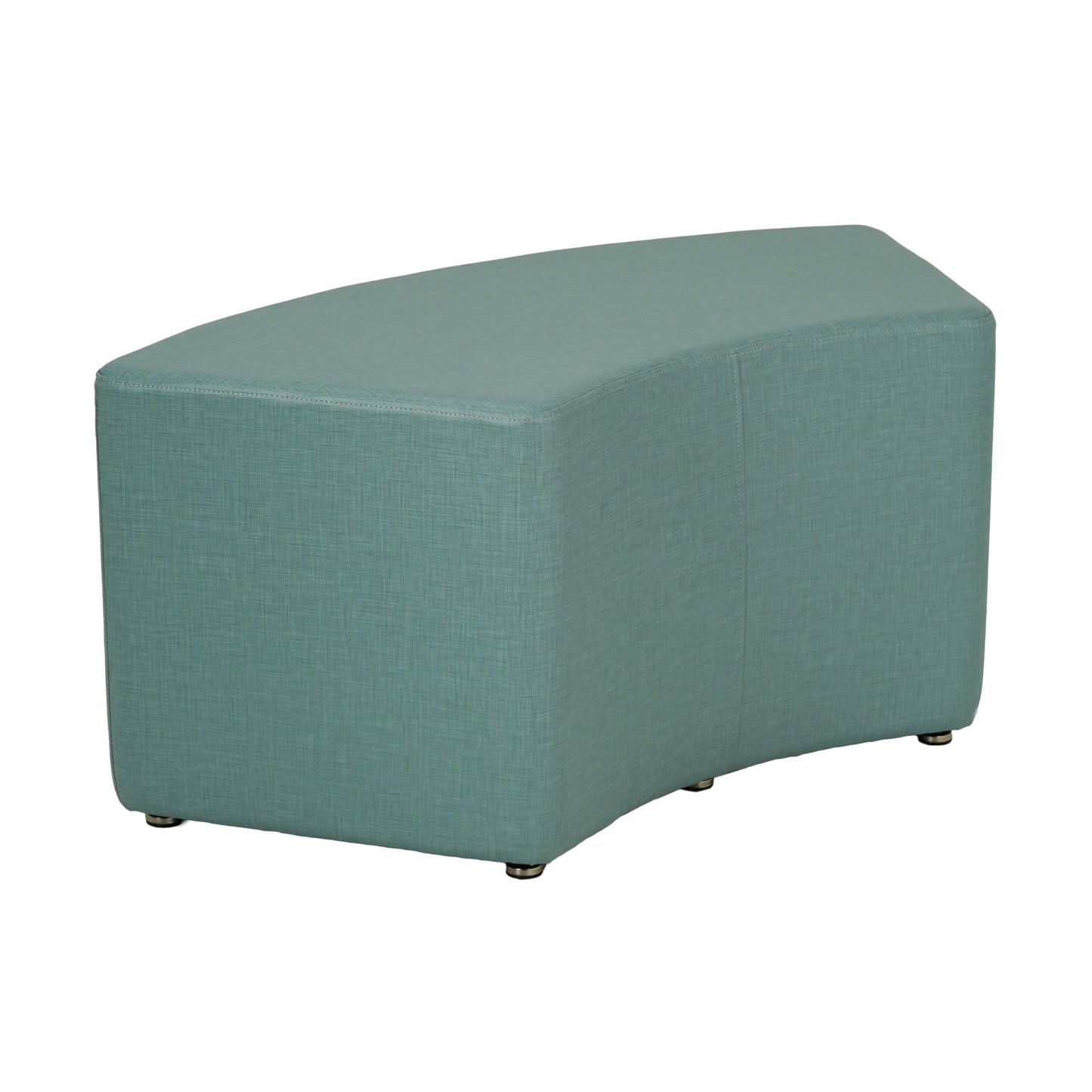 FDP Pro Series Upholstered S-Curve Ottoman Set 18" Height Collaborative Commercial Furniture for Hotel Lobby, Office, School, Restaurant, Library, Waiting Room (6-Piece) - Sky Blue