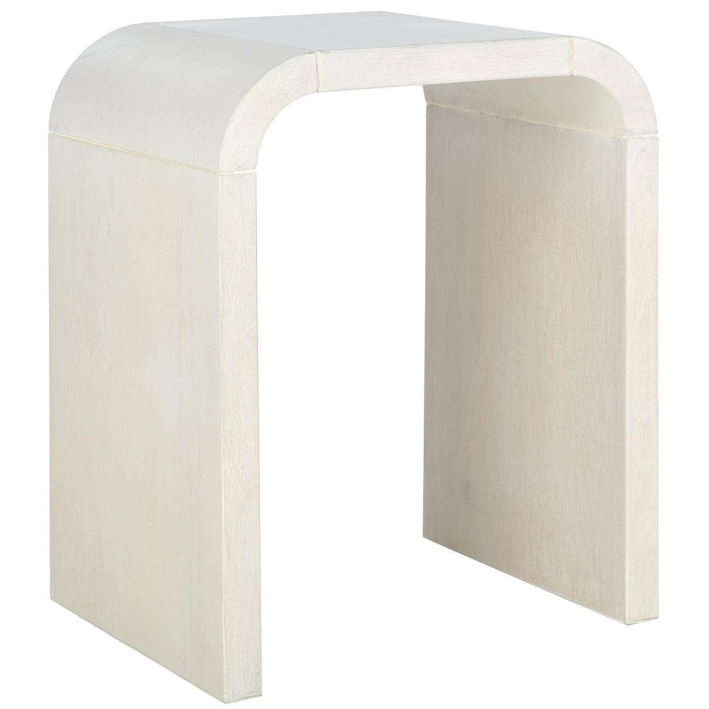 SAFAVIEH Home Collection Liasonya White Washed Waterfall Curved Side End Accent Table for Living Room Bedroom (Fully Assembled)