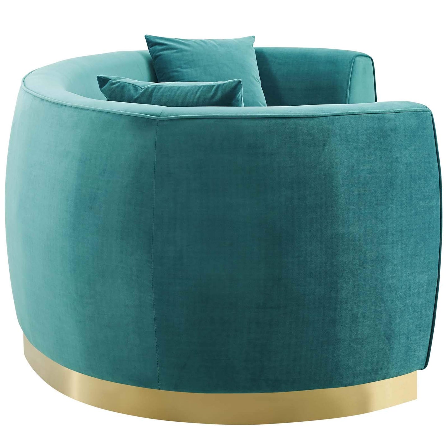 Modway EEI-3408-TEA Resolute Curved Performance Velvet Sofa, Teal
