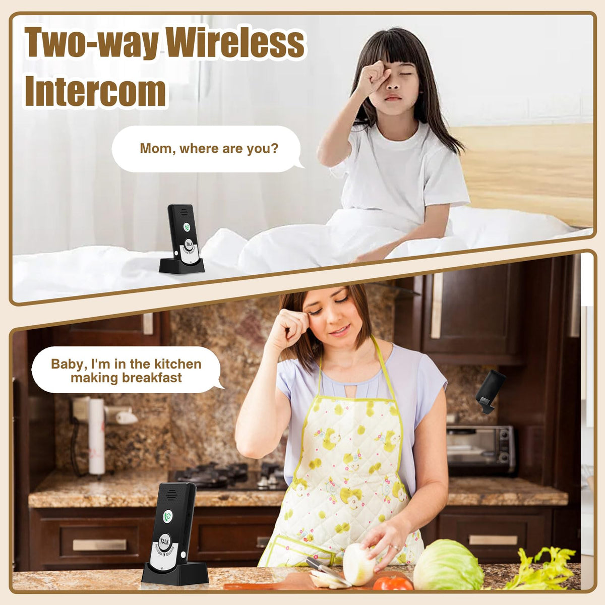 Intercom System for Home, 2 Way Voice Intercom Wireless, Home Intercom System Super Long Range Intercomunicador Intercom Doorbell System Unit for Home Hospital Office